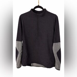 Nike Men’s Quarter Zip Pullover Black Gray Athletic Performance Long Sleeve